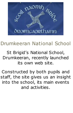 
Drumkeeran National School
St Brigid’s National School, Drumkeeran, recently launched its own web site.
Constructed by both pupils and staff, the site gives us an insight into the school, its main events and activities.